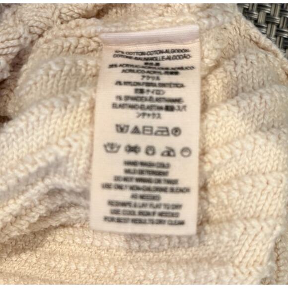 Free People I Can't Wait Long Bell Sleeve Ribbed Crop Sweater in Pinky Cream XS - Picture 5 of 6